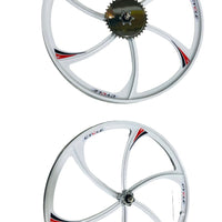 Bicycle and Motorized Bicycle 26" Magwheels Freewheel and Sprocket PAIR WHITE