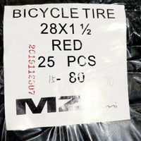 025-PACK 28 X 1 1/2" Bike Tire RED Fits All 28 inch BUY WHOLESALE AND SAVE