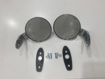 Pair of Chrome Round Side View Mirrors for Cars– Universal Fit