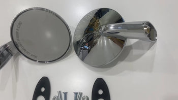Pair of Chrome Round Side View Mirrors for Cars– Universal Fit
