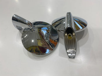 Pair of Chrome Round Side View Mirrors for Cars– Universal Fit