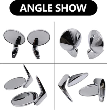 Pair of Chrome Round Side View Mirrors for Cars– Universal Fit
