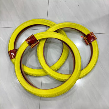 20x2.125(57-406)3 HIGH QUALITY STREET DESIGN YELLOW BMX TIRES