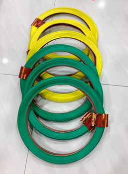 20x2.125(57-406) 6HIGH QUALITY STREET DESIGN GREEN AND YELLOW BMX TIRES