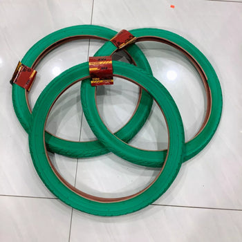 20x2.125(57-406) 3 HIGH QUALITY STREET DESIGN GREEN BMX TIRES