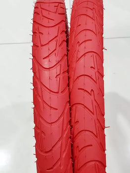 20x2.125(57-406)FOUR HIGH QUALITY STREET DESIGN RED BMX TIRES