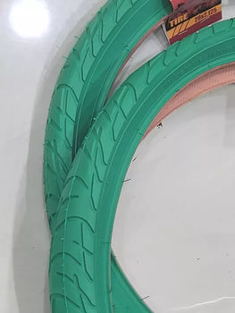 20x2.125 TIRES BICYCLE (57-406)TWO HIGH QUALITY GREEN BMX Street BICYCLE TIRES