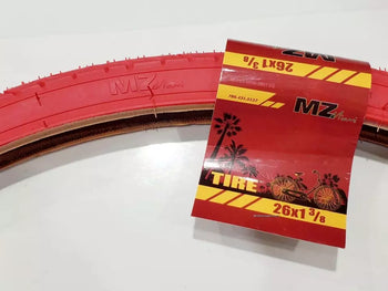 26X1 3/8(37-590) TIRES ,TWO HIGH QUALITY RED TIRES STREET DESIGN