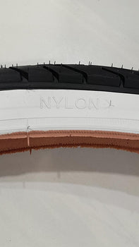 26 X 1.75 (47-559) THREE BLACK TIRES WHITE WALL HIGH QUALITY TIRE AND TUBE