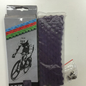 BYCICLE CHAIN 1/2 X 1/8 PURPLE COLOR MASTER LINK INCLUDE