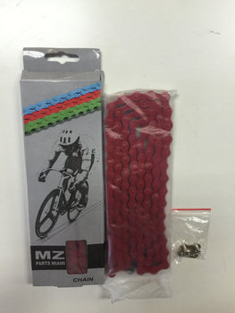 BYCICLE CHAIN 1/2 X 1/8 RED COLOR MASTER LINK INCLUDE