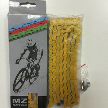 BYCICLE CHAIN 1/2 X 1/8  YELLOW COLOR MASTER LINK INCLUDE