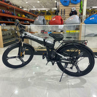 26" Electric Bike Bicycle Mountain Lithium Battery 7 Speed Gear  BLACK/GRAY