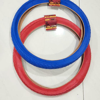 20 x2.125 TIRE ONE RED AND ONE BLUE HIGH QUALITY BMX Street