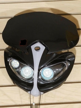 12V Universal Front Light Fairing for Motorcycle Dirt Bike Headlight BLACK-G