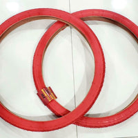 26 X 2.125 (57-559) TWO HIGH QUALITY RED TIRES  NEW STREET TIRE DESIGN