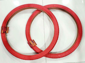 26 X 2.125 (57-559) TWO HIGH QUALITY RED TIRES  NEW STREET TIRE DESIGN