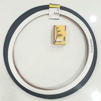 TIRE SUNLT24x2.125  ONE HIGH QUALITY BLACK WHITE WALL TIRE AND ONE INNER TUBE