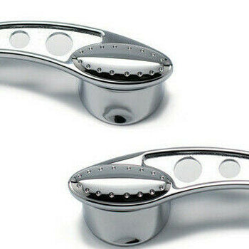 Chevy Inside Door Handles, Chromed Aluminum w/ Black & Carbon Inserts