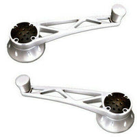 Chevy Window Crank Handles, Truss-Style Gray Anodized Billet Aluminum, Pair