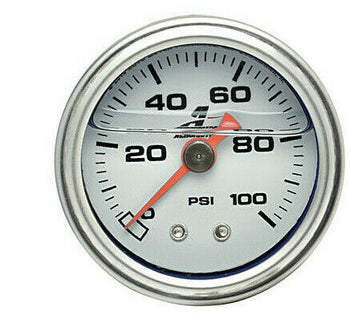 Aeromotive Chevy Mechanical Fuel Pressure Gauge, Liquid Filled, 0-100 PSI, 1/8''