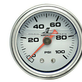 Aeromotive Chevy Mechanical Fuel Pressure Gauge, Liquid Filled, 0-100 PSI, 1/8''