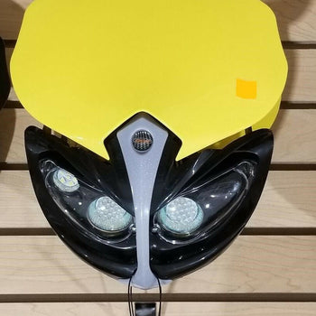 12V Universal Front Light Fairing for Motorcycle Dirt Bike Headlight YELLOW