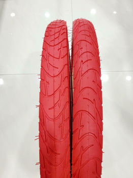 26 X 2.125 (57-559) TWO HIGH QUALITY RED TIRES  NEW STREET TIRE DESIGN