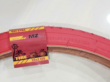 26 X 2.125 (57-559) TWO HIGH QUALITY RED TIRES  NEW STREET TIRE DESIGN