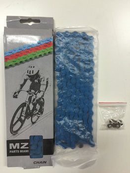 BYCICLE CHAIN 1/2 X 1/8 BLUE COLOR MASTER LINK INCLUDE