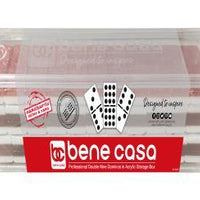 Red Glitter Double 9 Dominoes in Clear Acrylic Box, JUEGO DOMINO DOBLE 9
