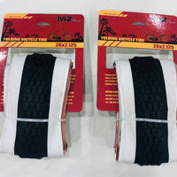 26 X 2.125"  TWO HIGH QUALITY Bike Tire WHITE AND BLACK Fits All 26 inch